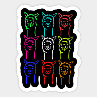 The colourful alpaca Sticker
